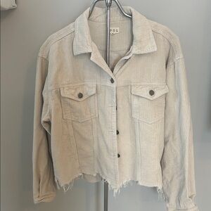 POL Women's Cream Corduroy Jacket